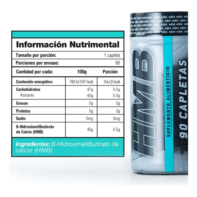 Aminoácido HMB MDN Sports 90 Capletas 500mg Sabor Piña