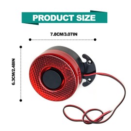 ZOKYUYS Car Back-up Alarm Horn, 12V/24V 105dB Alarm Buzzer Siren with Wire/Light, Waterproof Universal Car Beeper Auto Warning for Different Cars Accessories