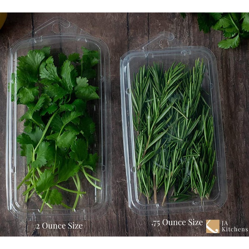 JA Kitchens .75 Ounce Small Herb Clamshell Container - Disposable