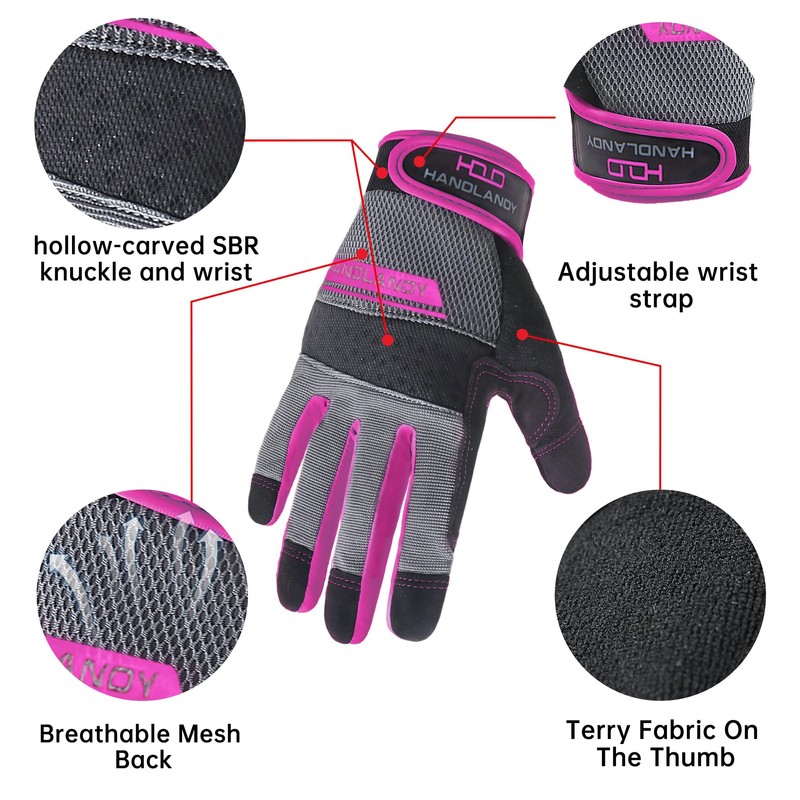 Women Safety Work Gloves Utility Touch Screen Working Grip Glove
