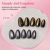XZMeiLun Cat Eye Gold & Silver Press On Nails Short