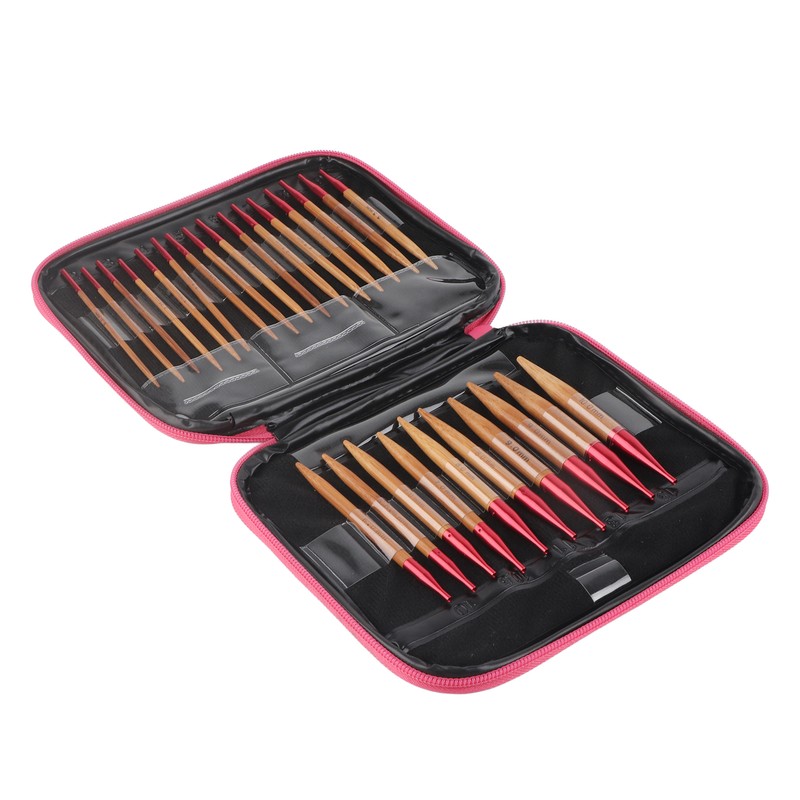 Interchangeable Carbonized Bamboo Needles Set Aluminum Circular Knitting Needles Ring