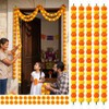 Flores de Cempasúchil Artificiales,5 Tiras de 2 M