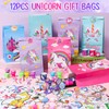 184 Pieces Unicorn Party Bag Children's Birthday Girl Unicorn Scratch