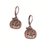 Antiqued Copper Jack-O-Lantern Pumpkin Earrings