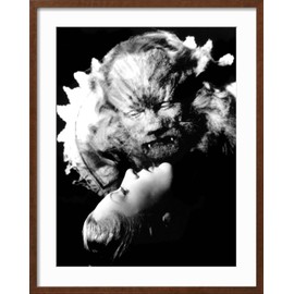 ART.COM Wall Photo Beauty and the Beast, (aka 'Belle Et La Bête, La'), Josette Day, Jean Marais, 1946 on Brown Frame, 23" x 29"