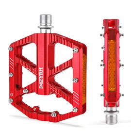 MZYRH Road/Mountain Bike Pedals,Bicycle Pedals with Reflectors,3 Bearings 9/16” Aluminum Alloy MTB Pedals Lightweight Platform for Road