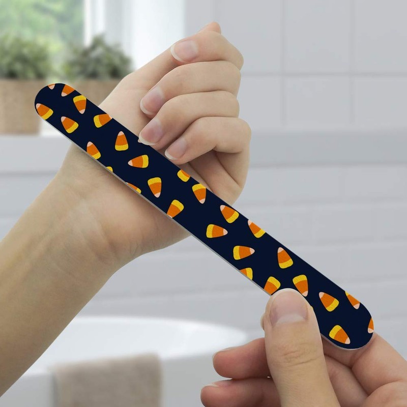 Sweet Orange Candy Corn Pattern Double-Sided Nail File Emery Board