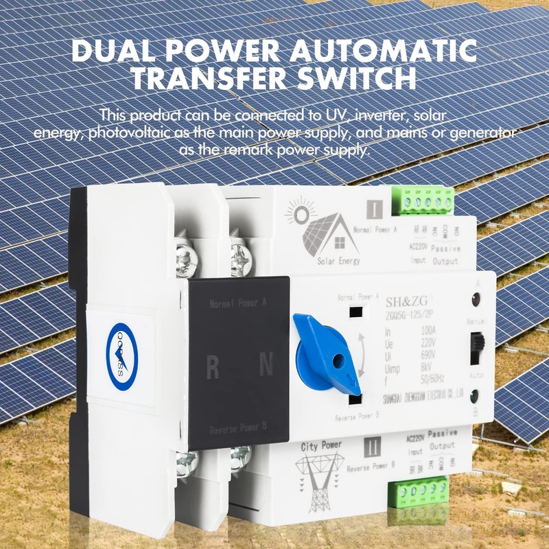 DEWIN Transfer Switch, Automatic Transfer Switch 2P 100A 230V AC