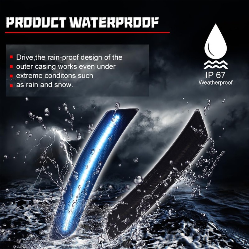 GTINTHEBOX Blue LED Side Marker Lights Smoked Lens Compatible with