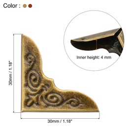 PATIKIL 30 mm Metal Book Corners, Pack of 100 Photo Corners Book Corners Protection Retro Metal for Crafts Scrapbook Photo Album Book Binding Bronze Tone
