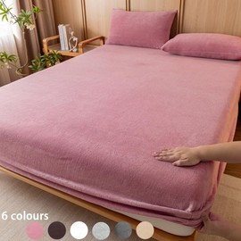 Fleece Bedding Set, 3 Counts/set Including 1 Count Bedspread & 2 Counts Pillowcase without Filler, Soft Warm Bedding Set for Bedroom & Guest Room - Color: Khaki, Size: Twin（99*190cm/39.97*74.80in）