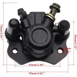 PRO BAT Rear Brake Master Cylinder Caliper Assembly+Brake Disk Rotor+Brake Pad for 50cc 70cc 90cc 110cc 125cc Chinese Quad Taotao Boulder B1 Coolster 3050HD ATV Kids Four Wheeler