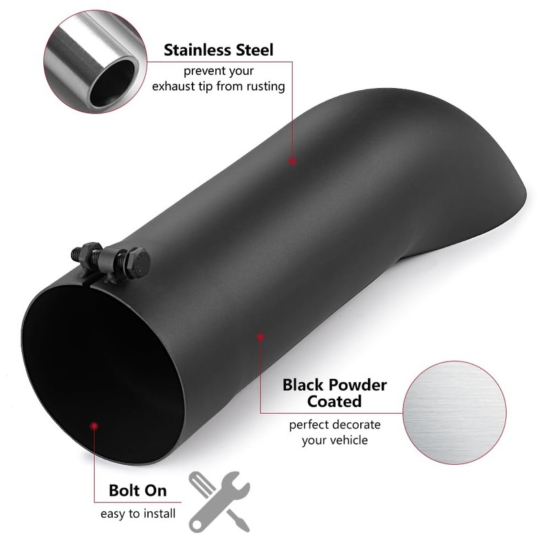 LCGP 4 Inch Inlet Turn Down Bolt On Exhaust Tip,
