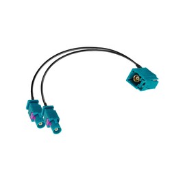 Vecys Fakra Z Cable Fakra Z Socket Right Angle 90 Degree to Double Fakra Z Plug Adapter Cable RG174 30 cm / 12 Inch for Car Stereo DAB Antenna GPS Navigation System Antenna