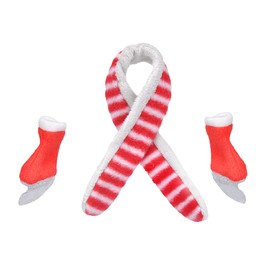 E-TING Santa Clothing Scarf + Ski Shoes for elf Doll (Scarf + Shoes)
