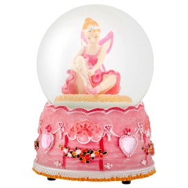 Elanze Designs Rotating Ballerina Princess Fairy 100MM Sturdy Wind Up Musical Glitter Water Snow Globe Tabletop Dresser Figurine Decoration Plays Tune Swan Lake