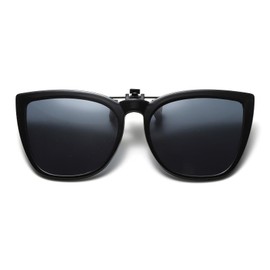 Long Keeper Polarized Clip on Sunglasses Over Prescription Women Men with UV Protection Clip on Cat Eyeglasses