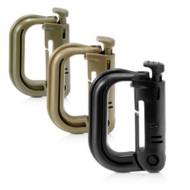 6 Pack 2.12“ Tactical Locking D Ring Plastic Carabiner Backapck Molle Hook Clip for Webbing Straps Bag (Multicolor)