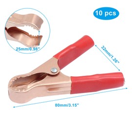 Jiozermi 10 Pcs Insulated Alligator Clips, 50A Heavy Duty Alligator Clamps Electrical Battery Crocodile Clamps for Car Loading Truck Vehicle Boat Battery Electric Test