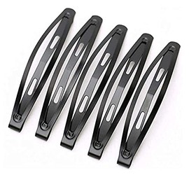 LASSUM 24 Pcs Large Metal Hair Snap Clips 2.36 inch Long No-slip Hair Clips Barrettes for Women and Girls (Black)