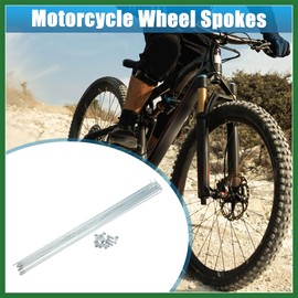 Motoforti 12pcs 14G J Bend Bicycle Galvanized Spokes 296mm 11.65" Cycle Spokes with Brass Nipples Steel Spokes for Mountain Bike MTB Long-Lasting