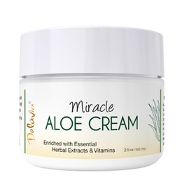 Deluvia Miracle Aloe Cream | Face & Body Moisturizer with Vitamin E & Organic Aloe Vera (2 Ounce (Pack of 1), Unscented)