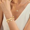 Ouxayapl 18K Gold-Plated Four Leaf Clover Bracelet, 18K Gold-Plated Four