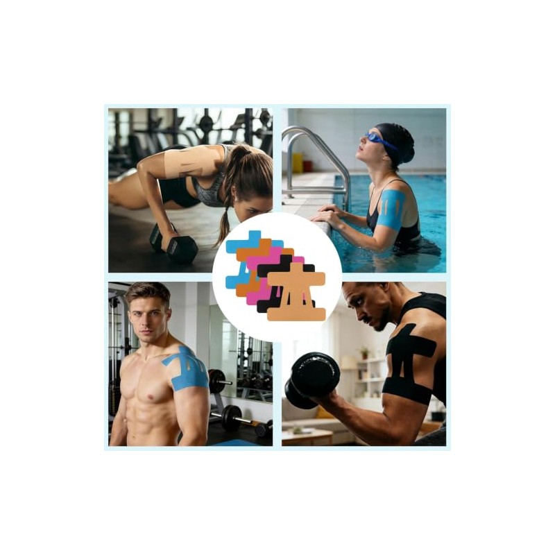20 Pcs Kinesiology Tape Shoulder, Pre-Cut Athletic Tape