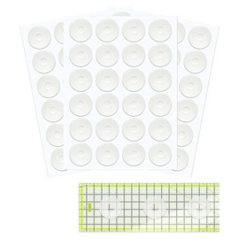 Non Slip Grips for Quilting Rulers Quilt Templates, Birllaid Non-Slip Adhesive Rings True Grips for Sewing Rulers 144 Pack 72 Large ， 72 Small