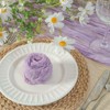 FuSenYuan Lavender Cheesecloth Table Runner 12 Ft and 12 Napkins
