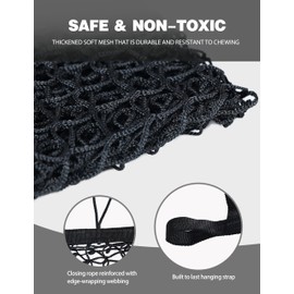 Harrison Howard Square Opening Slow Feed Hay Nets for Horses Large Capacity Horse Feed Bag Reduce Hay Waste Promote Healthy Digestion Black 24 * 35''