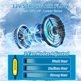 YMTHE Cooling Vest for Men with 2 Fans, Air Conditioner Clothes, 12V 360° Air Supply Cooling Jacket, UV Protection Cooling Clothes with Hat for Working Outdoor(3XL-4XL)