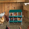 Chicken Nesting Box，Green 6 Hole Chicken Laying Box with Bracket,