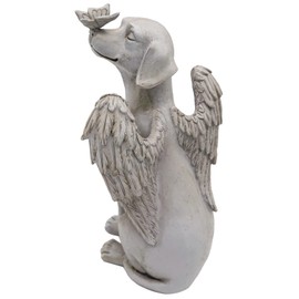 SZHTSWU Angel Dog Memorial Statue Pet Memorial Garden Stone Small Animal Remembrance Sculpture Pets Grave Marker Resin Dog Bereavement Loss Gift (Dog)
