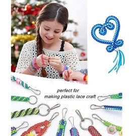 ACEmedia Scoubidou Strings Bundle, 200pcs Plastic Scubidu Scooby Strings Scoubidou Bands, Coloured Scoobies Strings for Keychains/Bracelet/Jewellery DIY Handmade Craft