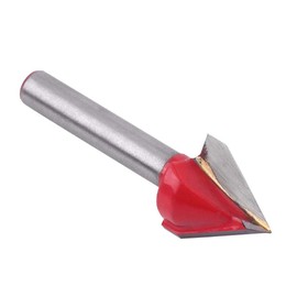 V-Groove Router Bit BE-TOOL 16mm × 60° Carbide Tipped 2-Flute V Type Grooving V-Groove Router Bit CNC Engraving 3D Wood Making Router with 6mm Shank Woodworking Cutting Tool