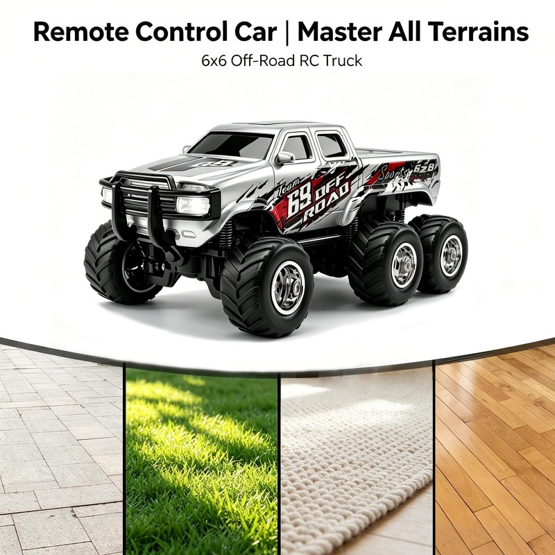 haomsj 1/64 Mini Rc Monster Truck 6x6 Off Road Remote