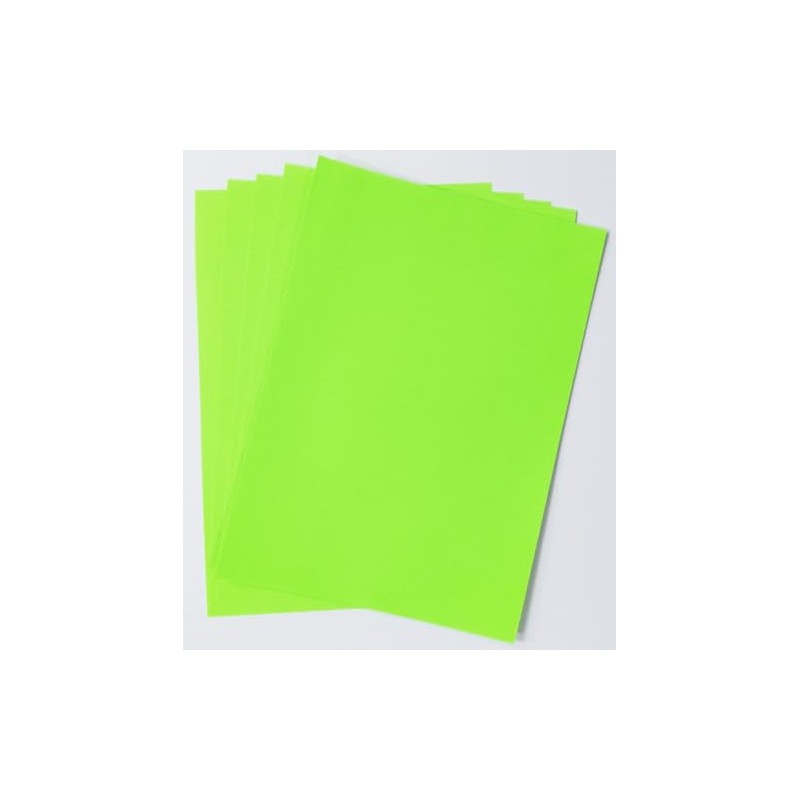 Fluorescent Green Fluorescent Sheets, Approx. A4 Size, 5 Sheets