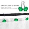 MitoVilla Green Shower Curtain Hooks Rings, Metal Shower Hooks for