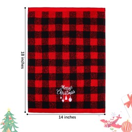 MCEAST Paquete de 3 toallas de mano de Navidad a cuadros rojos y negros de algodón puro para baño, cocina, hogar y decoración de Navidad, 18 x 14 pulgadas