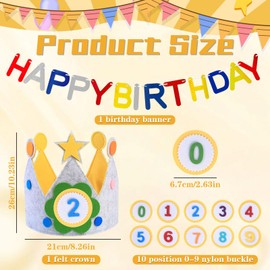 KUBDPQOR Multifunctional Vaciabolsillos Birthday Crown for Boys and Girls - Adjustable Bandeja Negra Birthday Crown with Vaciabolsillos Recibidor & Crown Birthday