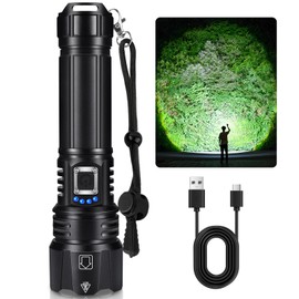 TELEMORE Rechargeable Flashlights High Lumens, Super Bright Flashlight Rechargeable with 5 Modes, IPX7 Waterproof Flash Light Adjustable, Powerful LED Handheld Flashlights for Home Outdoor Camping