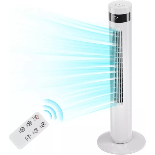 Tower Fan Portable Electric Oscillating Fan Quiet Cooling Remote,3 Speeds