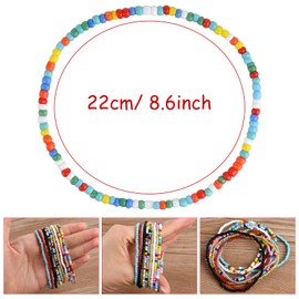 ELECLAND 10 Pcs Boho Anklet Bracelets for Women Beaded Bracelets Elastic Jewelry Beach Bracelet Anklets for Women Girls