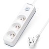 Aigostar 3-Way Power Strip with Switch, Multiple Socket with 3