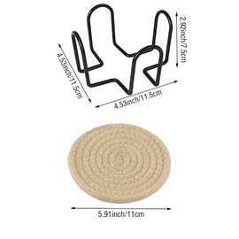 ZHIGOU 8-Pack Boho Drink Coasters - Absorbent Coaster Set for Home Decor - Fall Farmhouse Decor - 4.3 Inch - Cotton Woven Minimalist Design - Tabletop Protection - Housewarming Gift