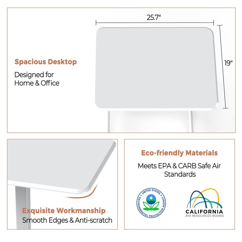 DUMOS Small Standing Desk Mobile Portable Rolling Laptop Desk on