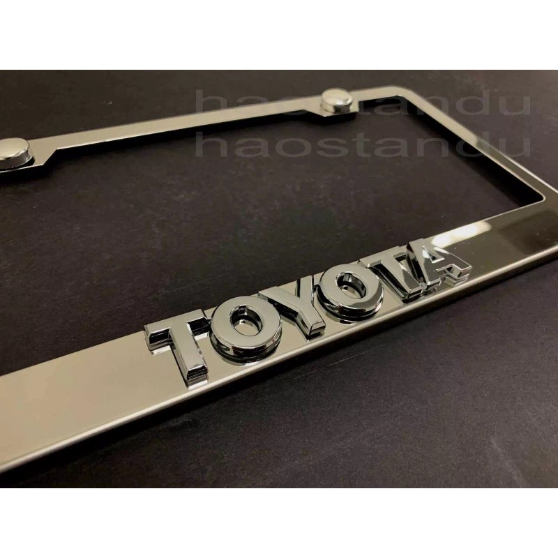 License Plate Frame Shop 1xForToyota 3D Emblem STAINLESS STEEL License