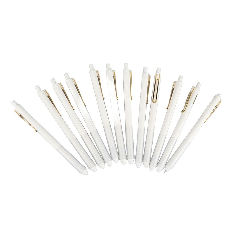 12pcs Press Gel Pen 0.38MM Black Ink Fine Point Pen